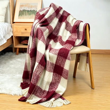 Cozy Checkered Knit Throw