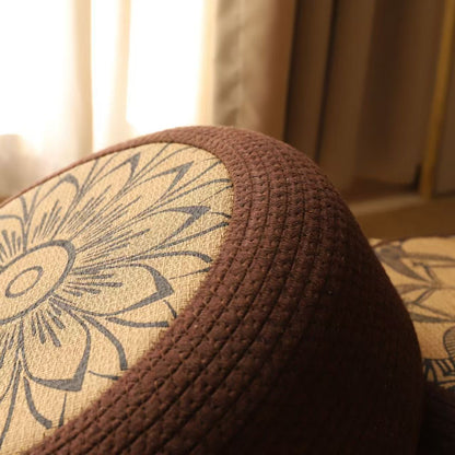 Decorative seating pouf with stylish floral design Acalora