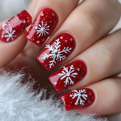 Snowflake Design Acrylic Nail Art Acalora