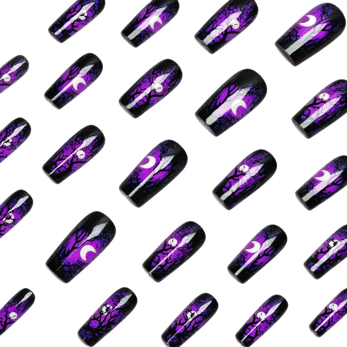 Artistic Halloween Tree Nail Art Acalora