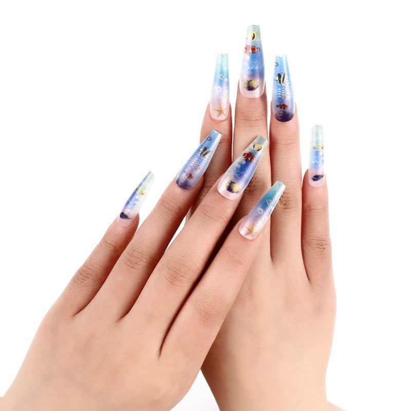 Artificial nails with maritime motifs Acalora