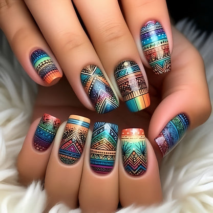Creative Art Nails in Ethno Design Acalora