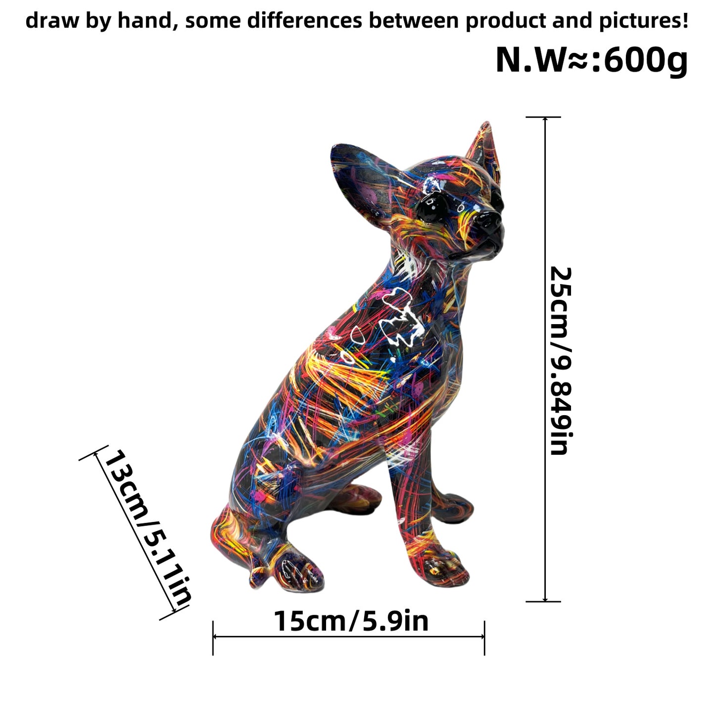 Colorful decorative figure of a dog in modern design Acalora