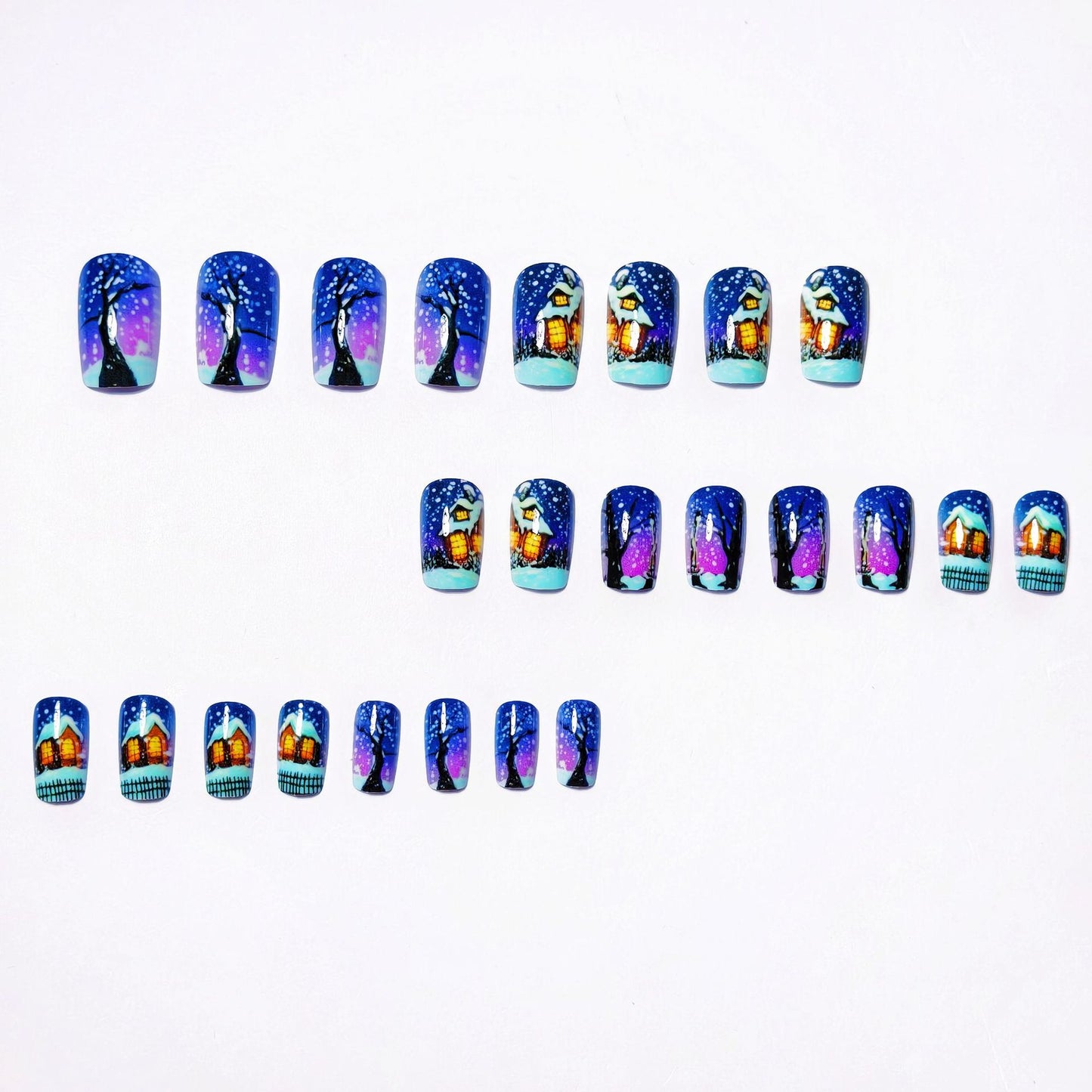 Artistic Winter Scene Nail Art Acalora