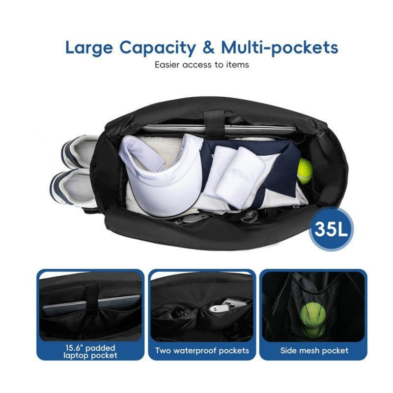 Quilted Sports Tote Bag with Shoe Compartment Acalora