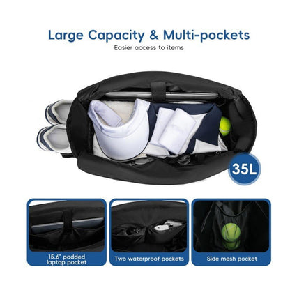 Quilted Sports Tote Bag with Shoe Compartment Acalora