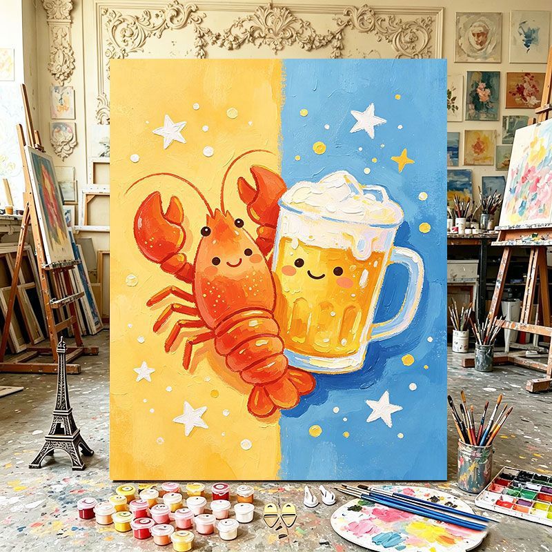 Playful Dual Element Canvas Art