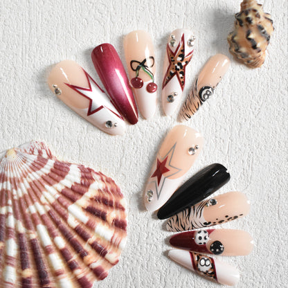 Artistic Stiletto Press-On Nails with Unique Designs Acalora