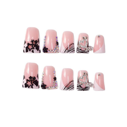 Glamorous Rhinestone Embellished Press-On Nail Set Acalora