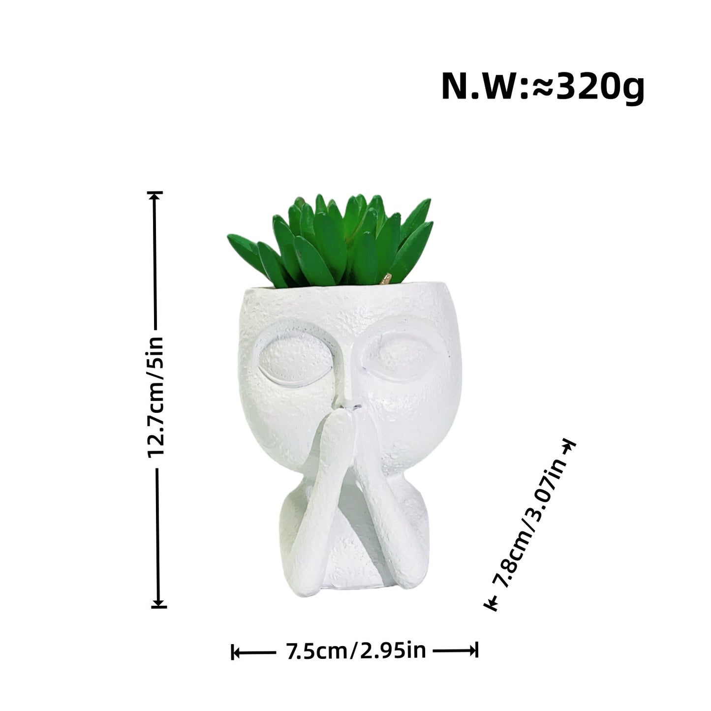 Plant pot with face motif Acalora