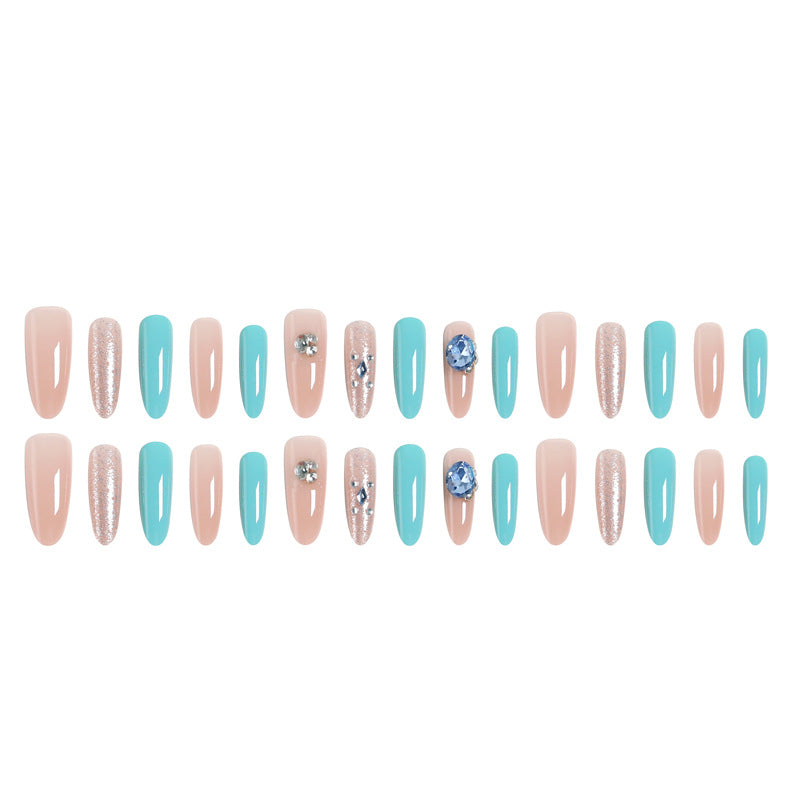 Artificial nail set with glamorous 3D applications and sparkling design Acalora