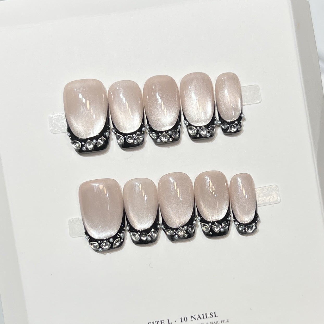Decorative Rhinestone Tip Press-On Nails Acalora