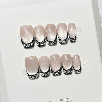 Decorative Rhinestone Tip Press-On Nails Acalora