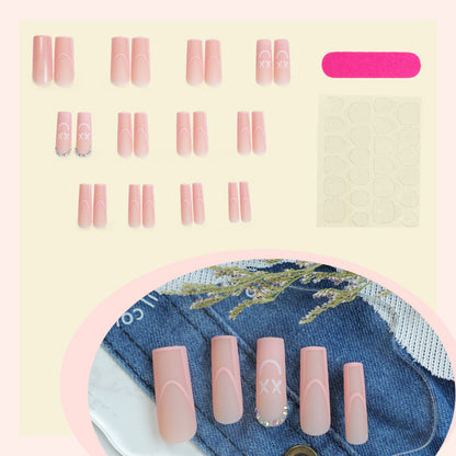 Decorative Press-On Nail Set with Playful Designs Acalora