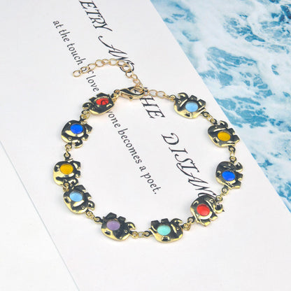 Colorful Eye Charm Statement Necklace Acalora