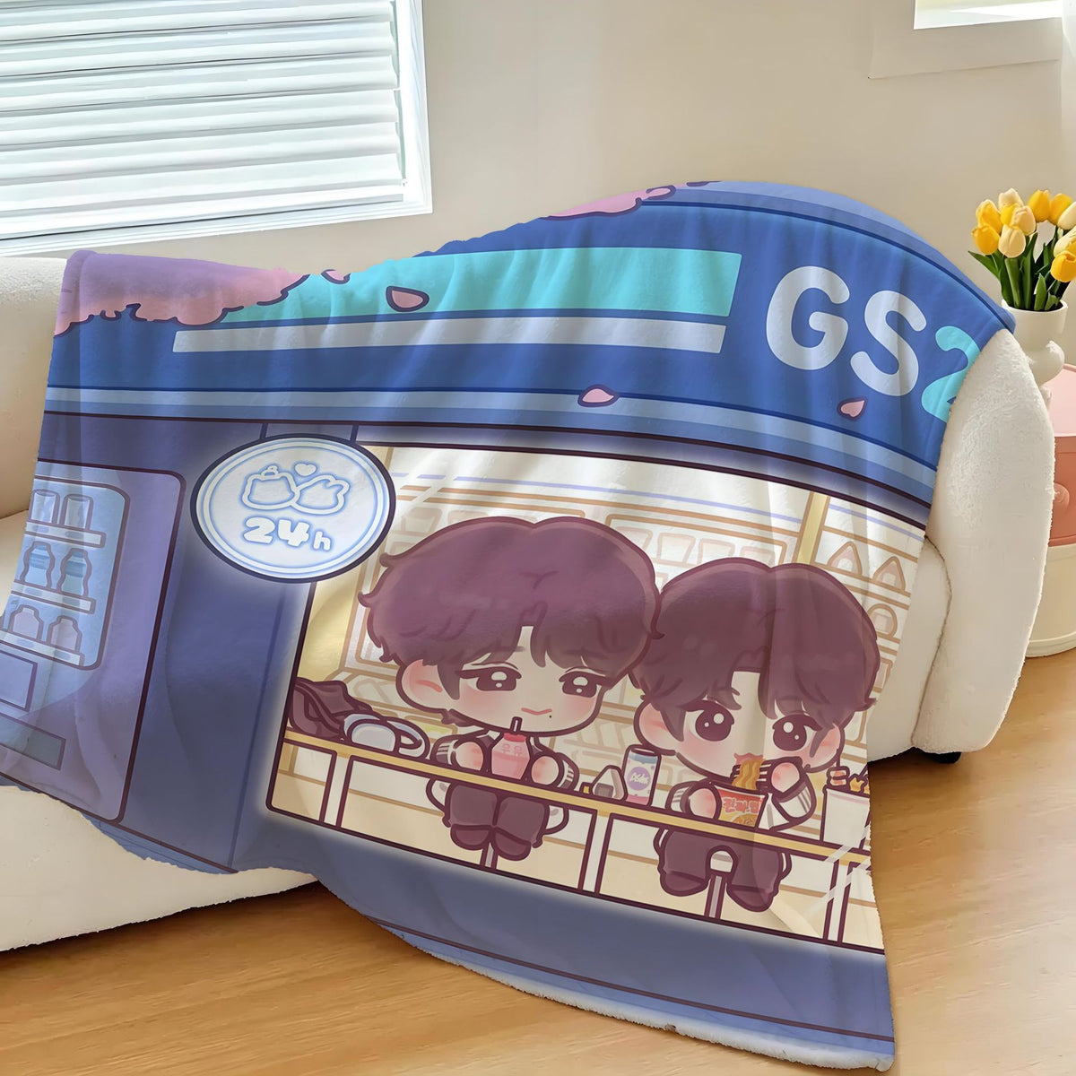 Cartoon Character Printed Fleece Throw Blanket