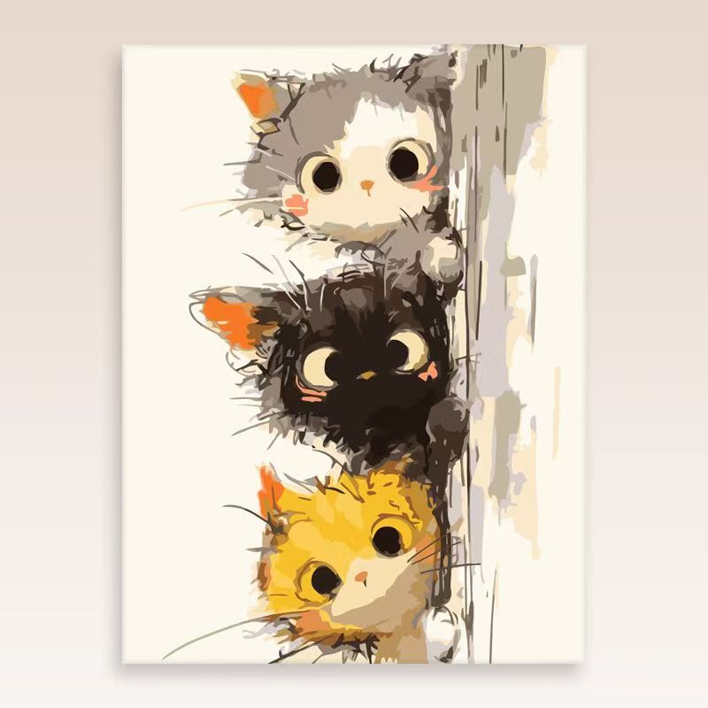 Whimsical Cat Portrait Wall Art