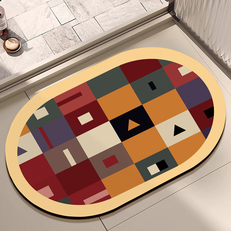 Geometric Pattern Bath Mat Acalora