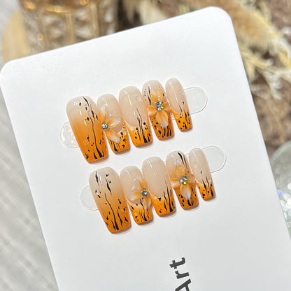 Floral Ombre Press-On Nail Set Acalora