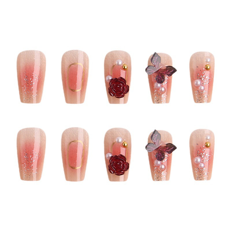 Nail art set with elegant 3D flower and butterfly decorations Acalora