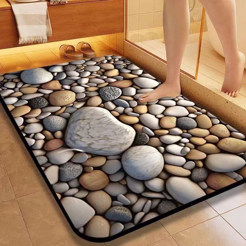 Decorative Stone Pattern Bath Mat