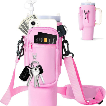 Ladies trendy and sparkling drinking bottle with shoulder bag Bowlift