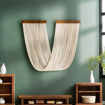 More elegant macrame wall hanging with wooden frame