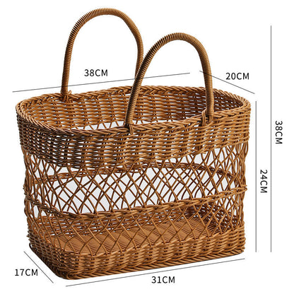Unisex Hand-woven Shopping Basket with two Handles Brehn
