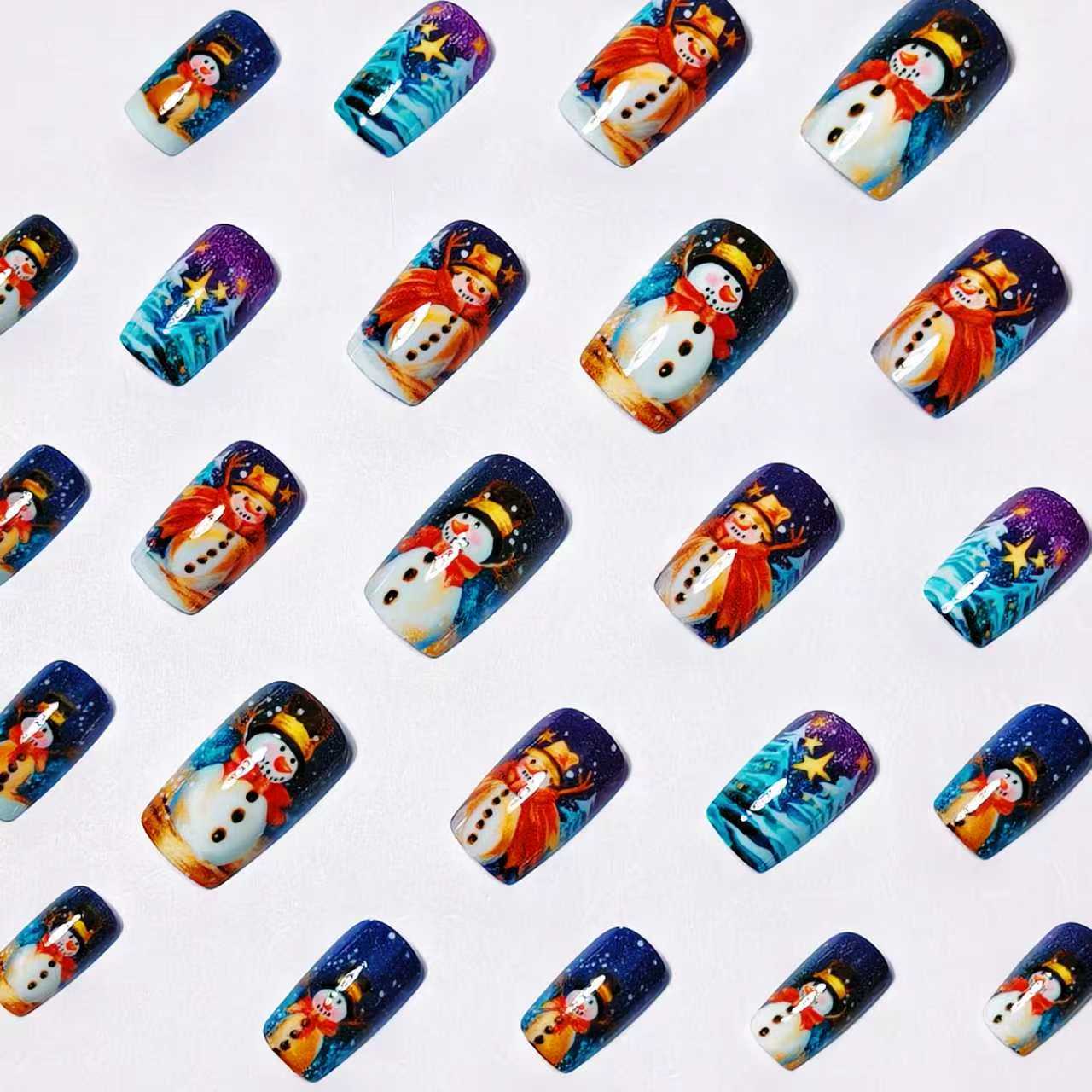 Holiday Themed Snowman Nail Art Acalora