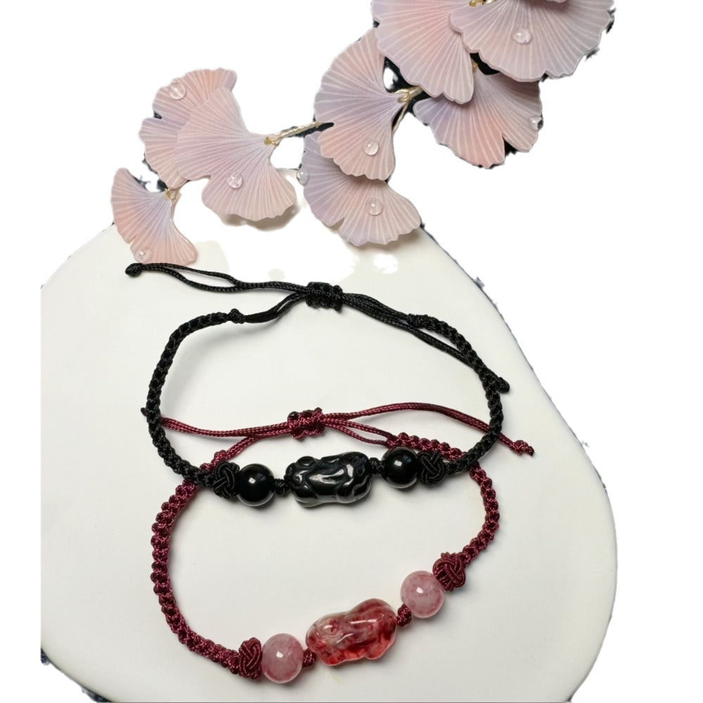Adjustable Macrame Protective Charm Bracelet Acalora