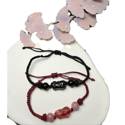 Adjustable Macrame Protective Charm Bracelet Acalora