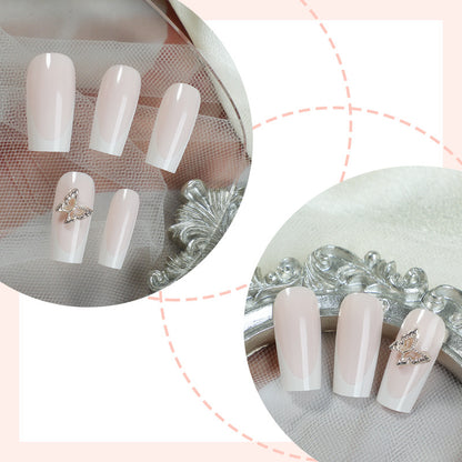 Premium Decorative Press-On Nail Set with Elegant Butterfly Accents Acalora