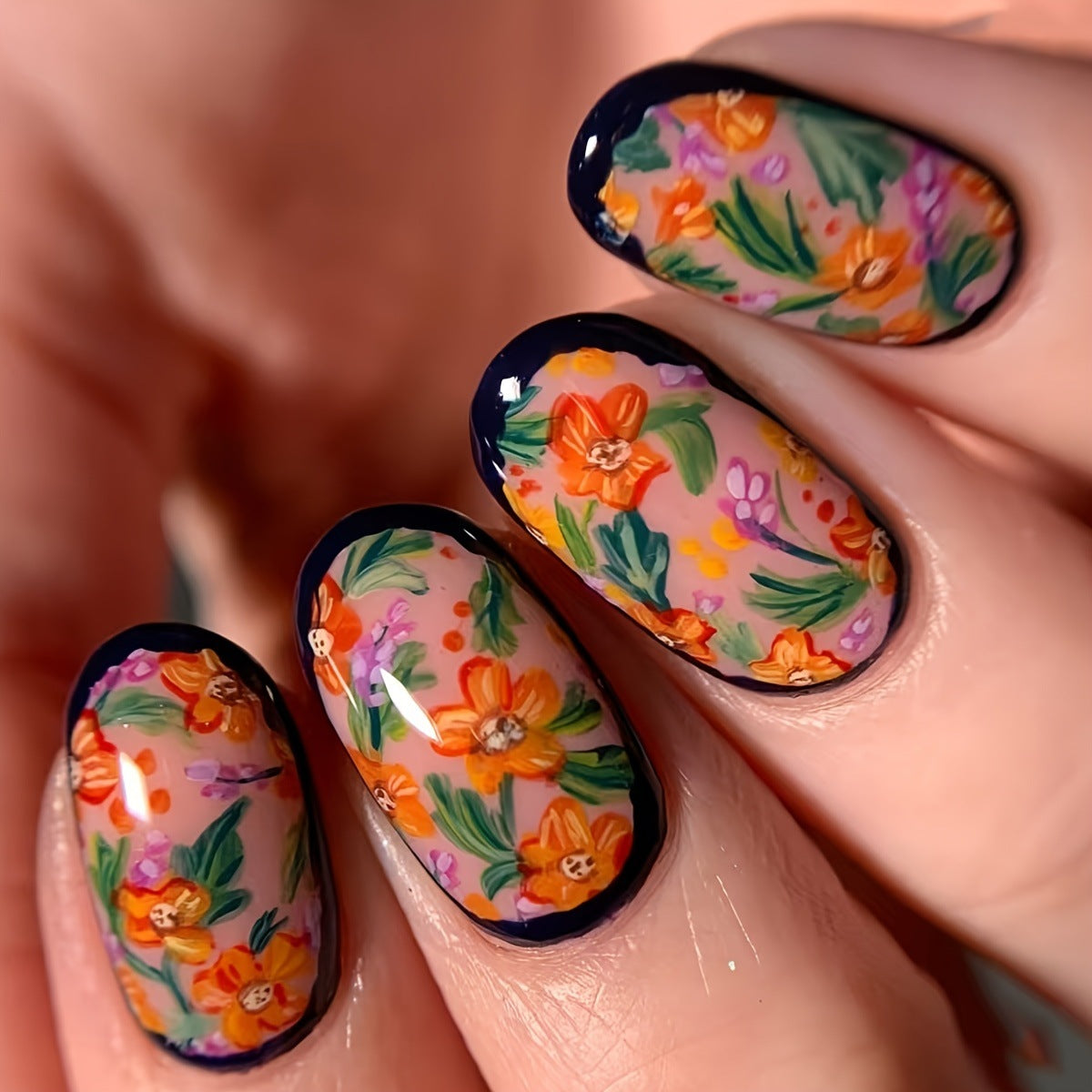 3D Floral Design Nail Art Acalora