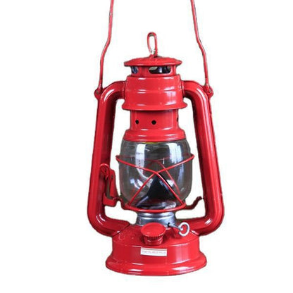 Retro Metal Kerosene Lantern with Clear Glass Globe and Adjustable Wick Decorative Oil Lamp Acalora