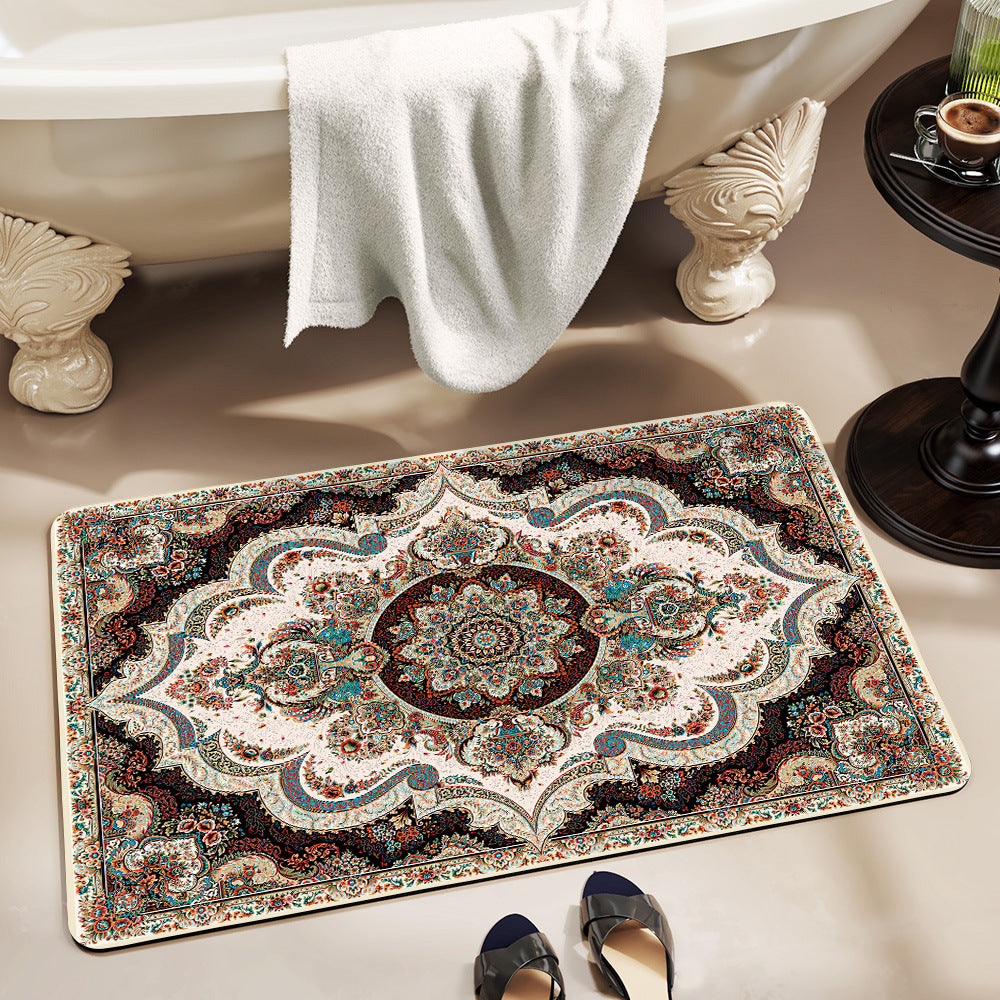 Luxurious Floral Pattern Bath Mat Acalora