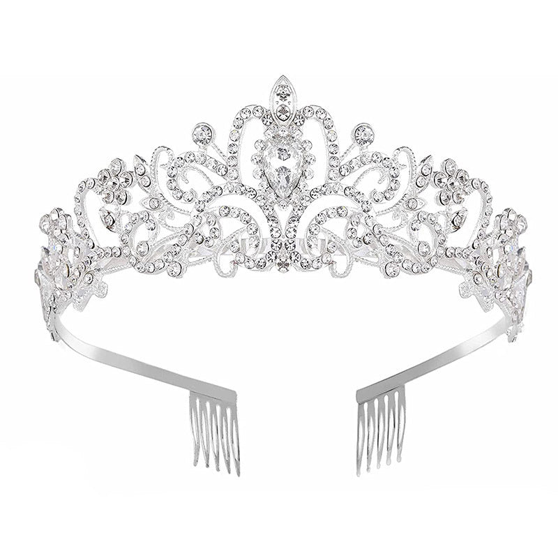 Ladies' Sparkling Crystal Tiara with filigree design wreath