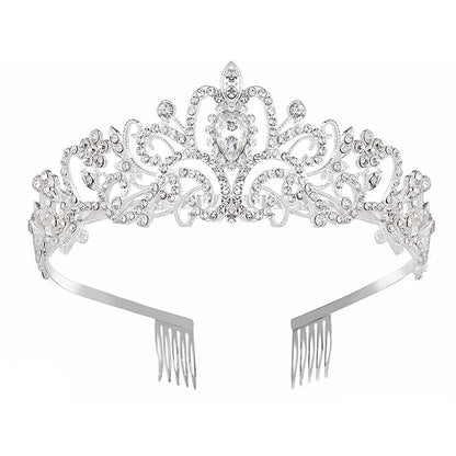 Ladies' Sparkling Crystal Tiara with filigree design wreath
