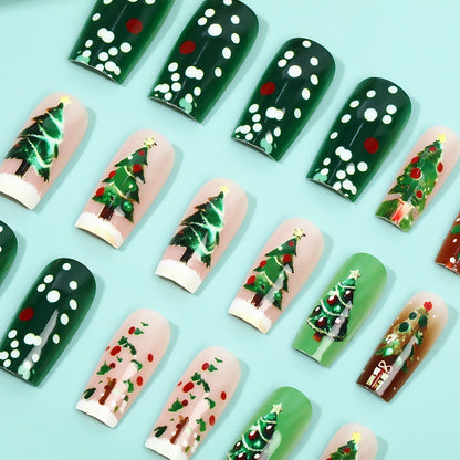 Artificial nails in festive Christmas design Acalora