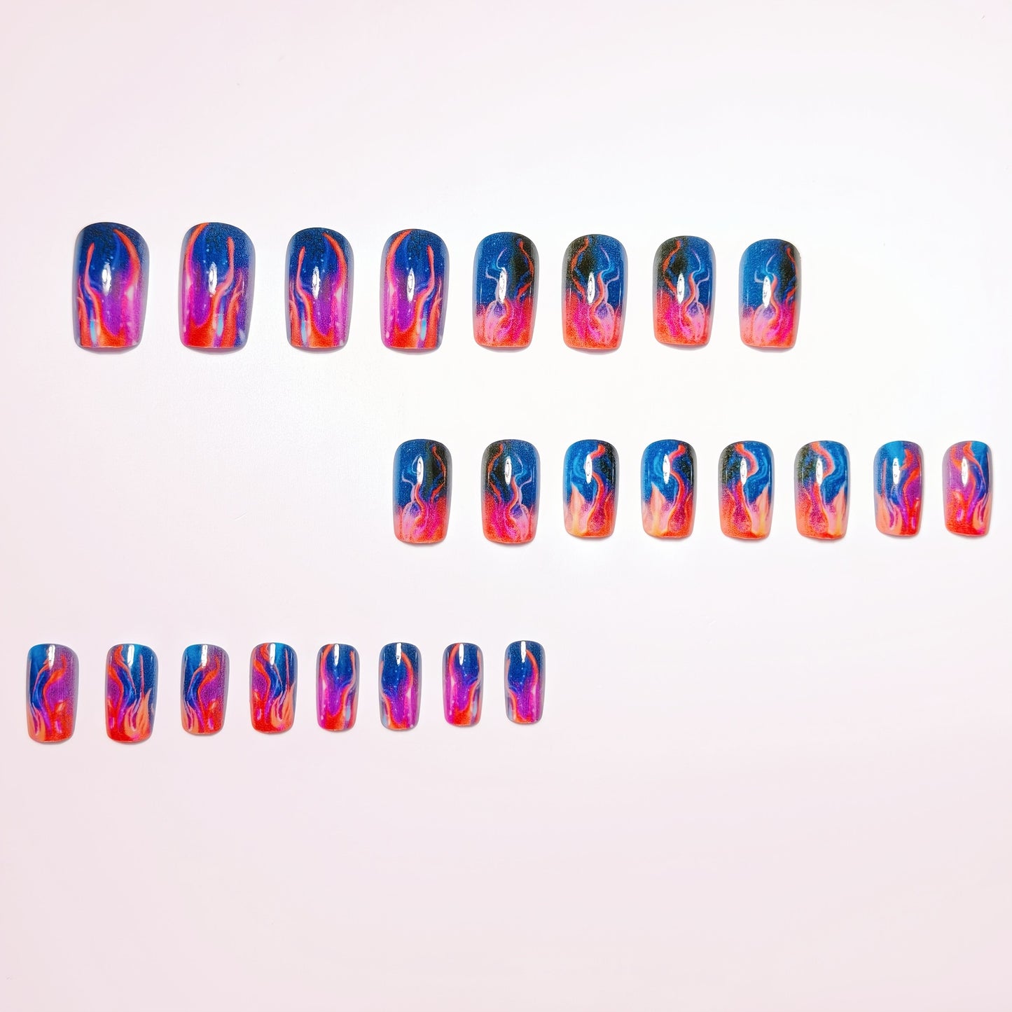 Artistic Flame Effect Nail Art Acalora