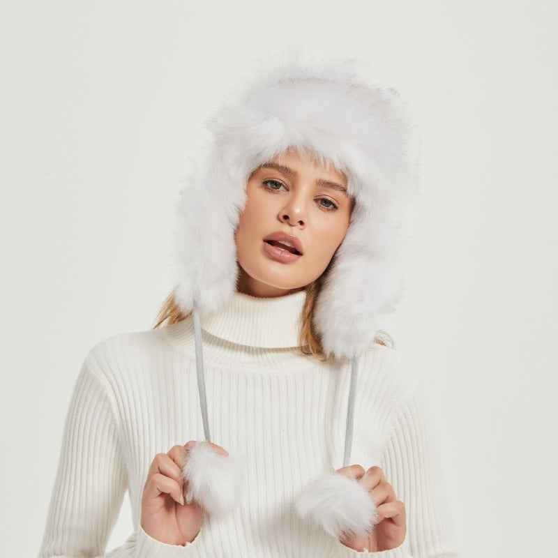 Skanto | Women's Chunky Faux Fur Winter Hat with Animal Ears