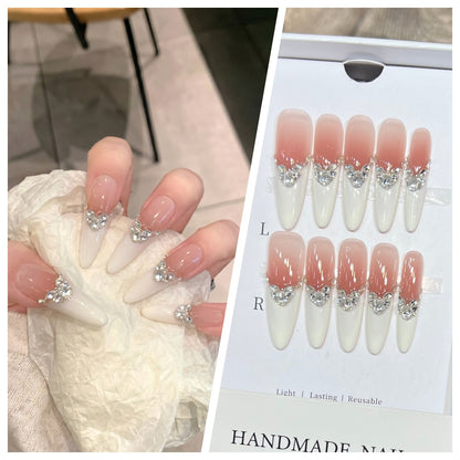 Artistic Stiletto Press-On Nail Set with Charming Patterns Acalora