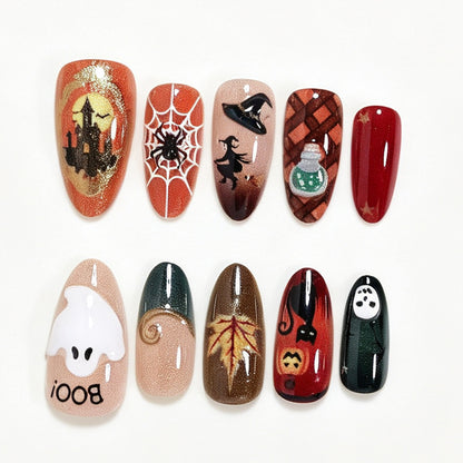 Halloween-Themed Decorative Press-On Nail Art Set Acalora