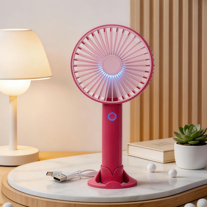 Women's Portable Handheld Fan with USB Charging Function and LED Lighting Karnz