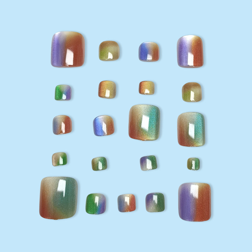 Artificial Nail Set with Sparkling Gradient and Glitter Acalora