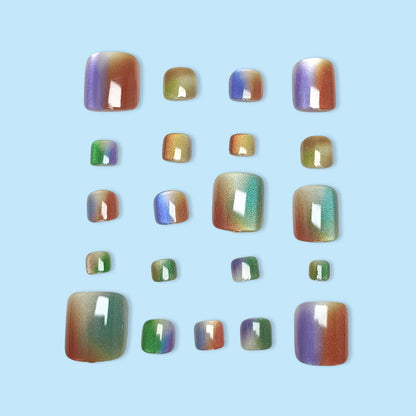 Artificial Nail Set with Sparkling Gradient and Glitter Acalora
