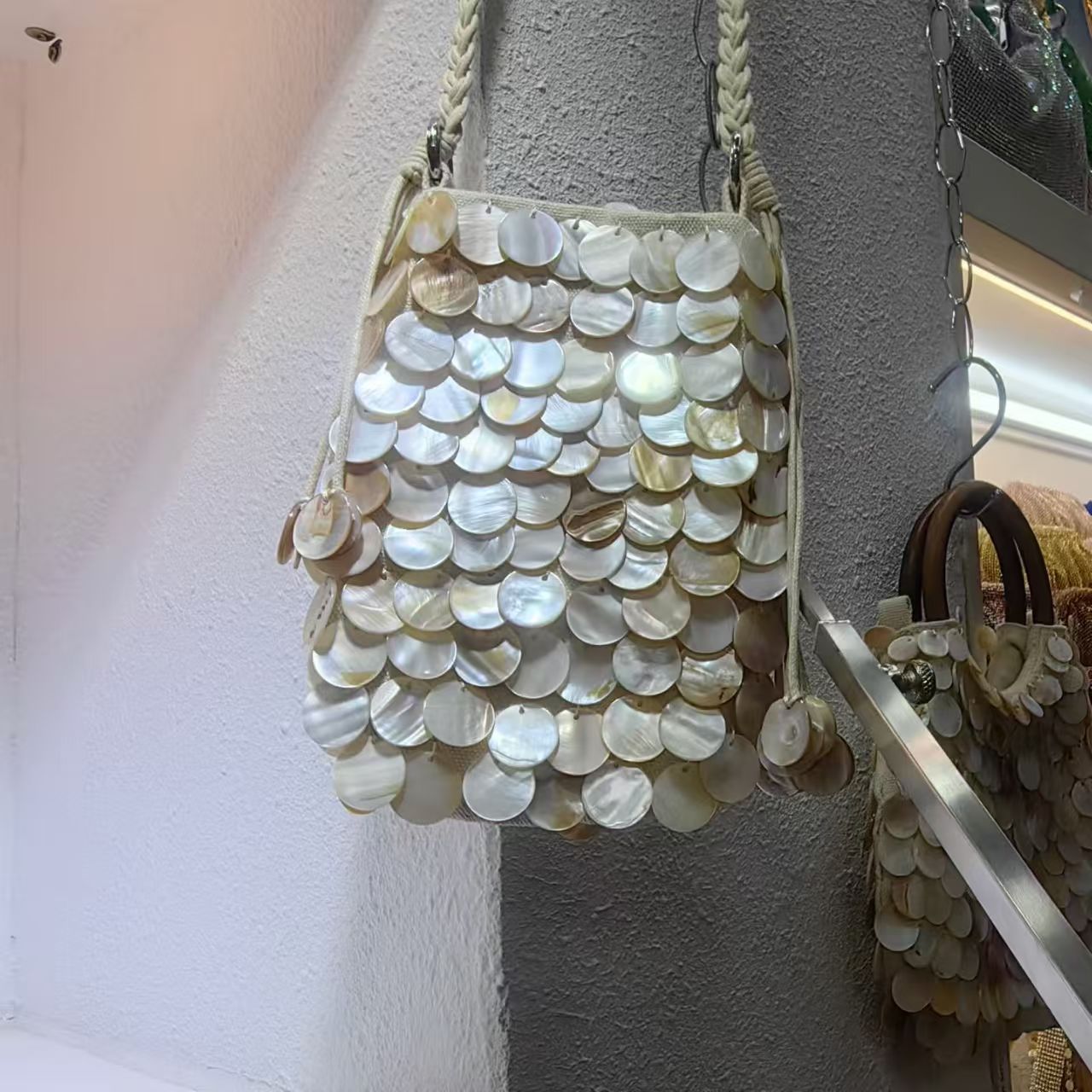 Elegant Shell-Embellished Crossbody Bag Acalora