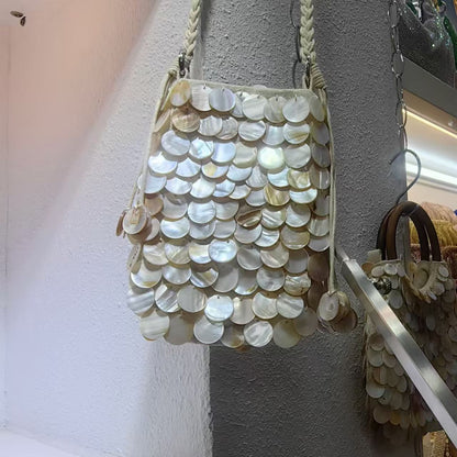 Elegant Shell-Embellished Crossbody Bag Acalora