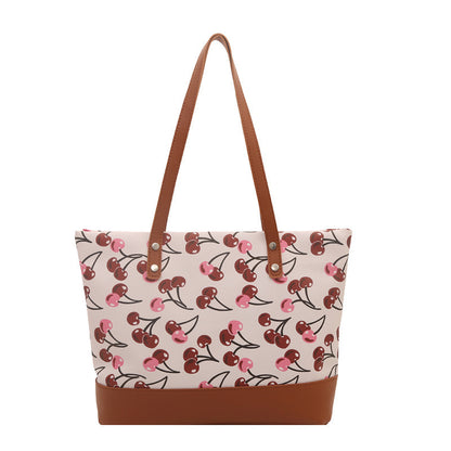 Playful Printed Canvas Tote Bag Acalora