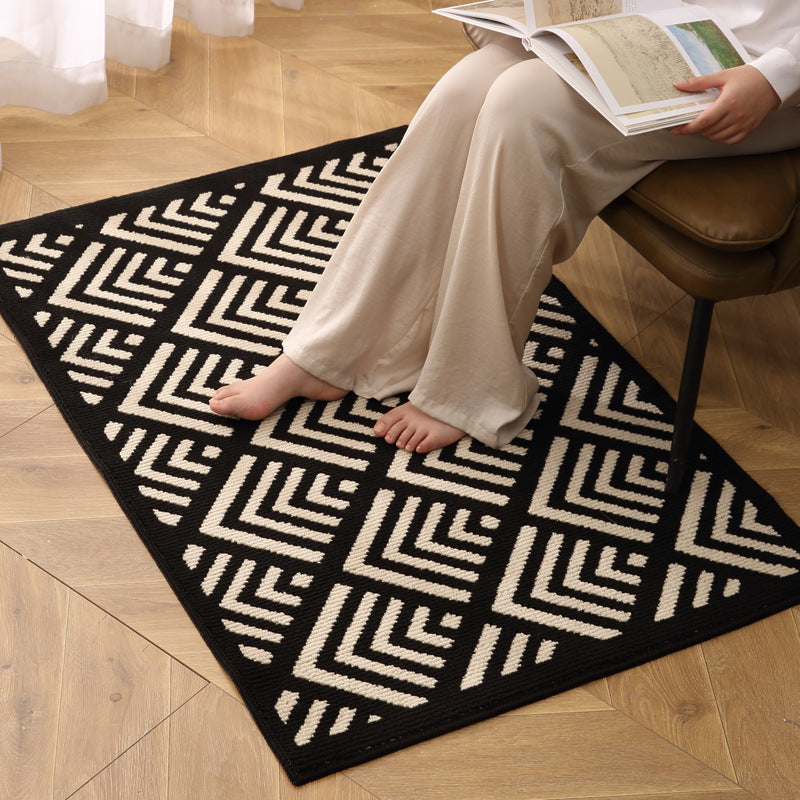 Textured Geometric Pattern Area Rug