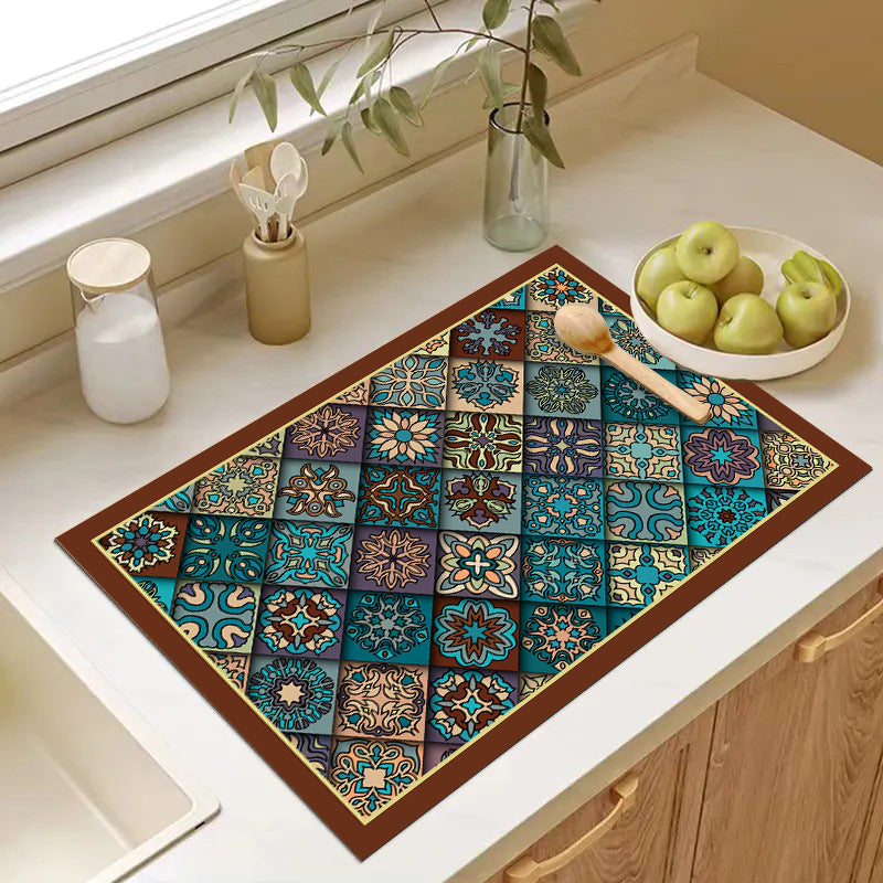 Playful Textured Kitchen Mat Acalora
